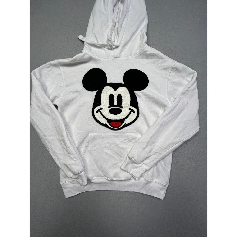 Disney Mickey Mouse Hoodie Cotton Polyester White XS Unisex